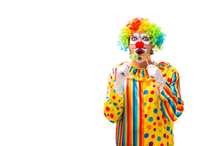 Male clown isolated on white
