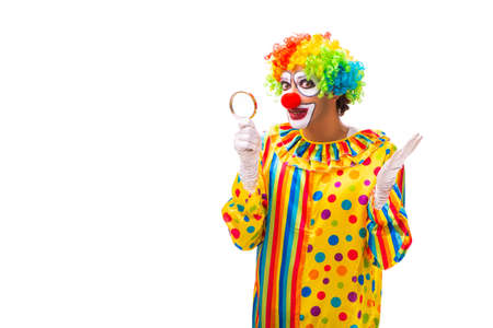 Male clown isolated on whiteの写真素材