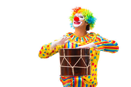 Male clown isolated on white