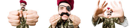 Funny soldier in military conceptの写真素材