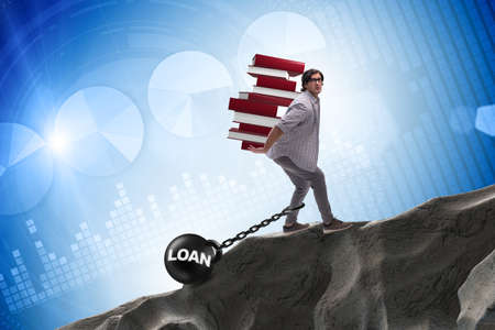 Student in loan and expensive education conceptの写真素材