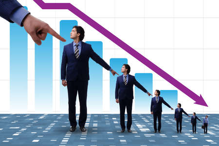 Businessmen blaming each other for failuresの写真素材