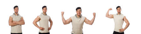 Muscular man isolated on the whiteの写真素材