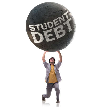 Concept of student loan and expensive educationの写真素材