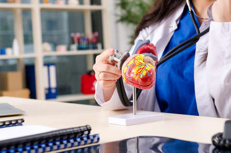 Female doctor cardiologist working in the clinic