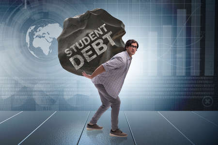 Concept of student loan and expensive educationの写真素材