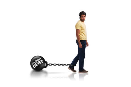 Student in loan and expensive education conceptの写真素材