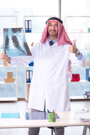 Arab doctor radiologist working in the clinicの写真素材