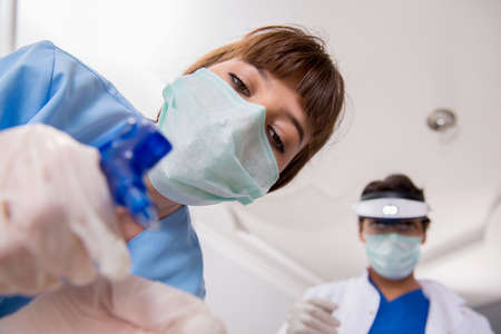 Concept of treating teeth at dentists