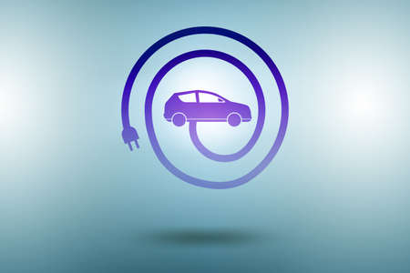 Concept of ecological electric car - 3d renderingの写真素材