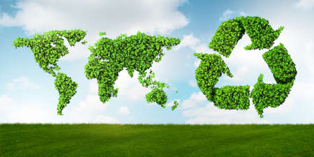 Concept of recycling - 3d renderingの写真素材