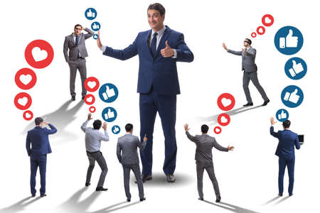 Concept of social networks with businessmenの写真素材