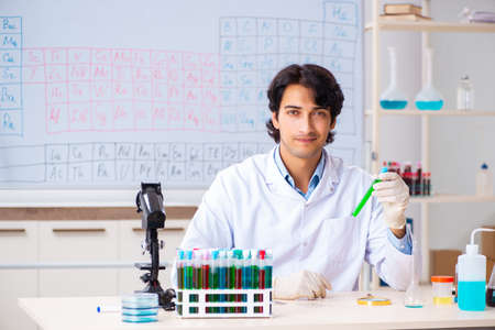 Young chemist working in the lab