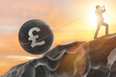 Trader trading in british poundの写真素材