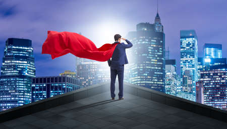 Businessman at the top of mountainの写真素材