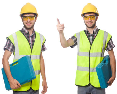 Industrial worker isolated on white