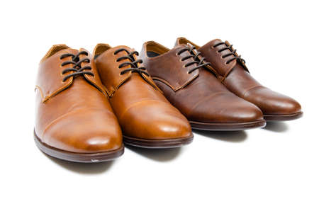 Brown shoes isolated on white backgroundの写真素材
