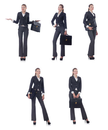 Woman businesswoman isolated on whiteの写真素材