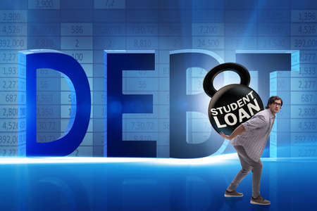 Concept of student loan and expensive educationの写真素材