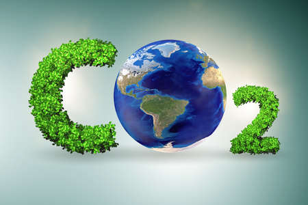 Greenhouse concept with CO2 gas - 3d rendering