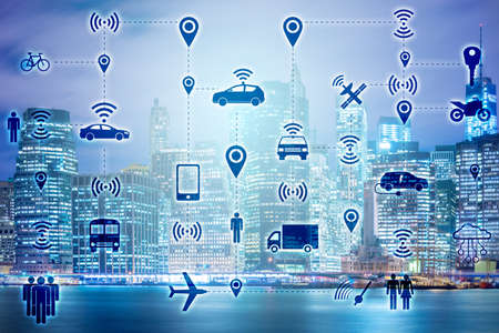 Ridesharing and carpooling concept in the city