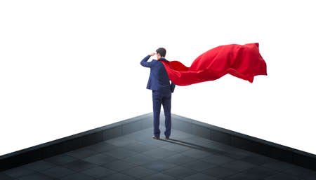 Businessman at the top of mountainの写真素材