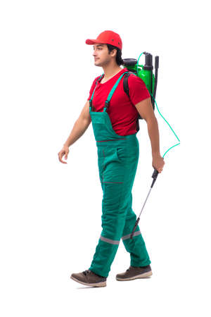 Pest control contractor isolated on white backgroundの写真素材