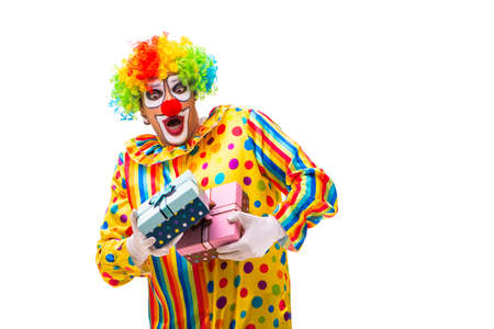 Male clown isolated on white background