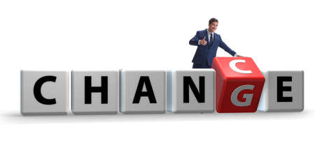 Businessman taking chance for change