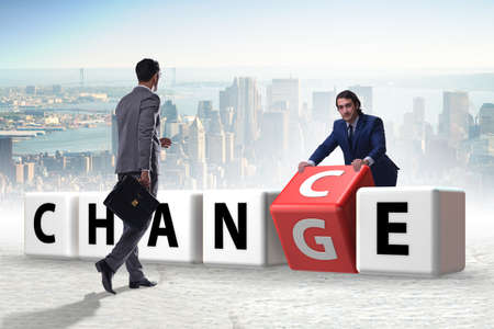 Businessman taking chance for change