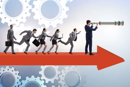 Leadership concept with various business people