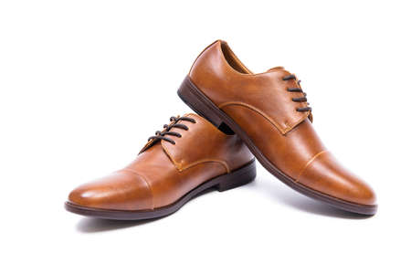 Brown shoes isolated on white background