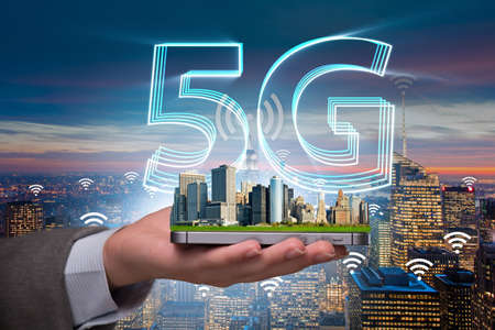 5g concept of internet connection technologyの写真素材