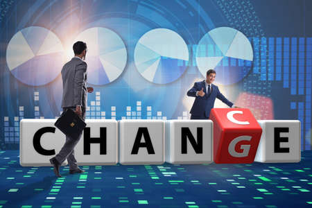 Businessman taking chance for changeの写真素材