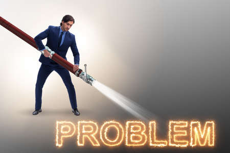 Businessman successfully dealing with problems
