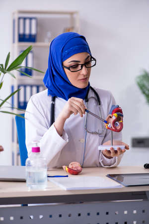 Arab female doctor working in the clinicの写真素材