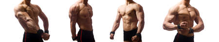 Muscular man isolated on the white backgroundの写真素材