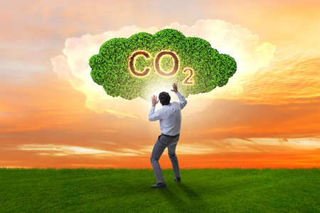 Ecological concept of greenhouse gas emissionsの写真素材