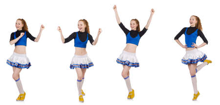 Cheerleader isolated on the white background