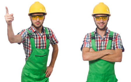 Industrial worker isolated on white backgroundの写真素材