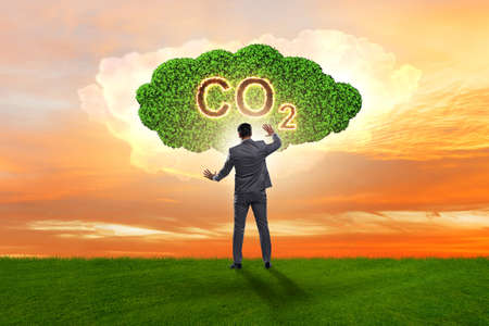Ecological concept of greenhouse gas emissionsの写真素材