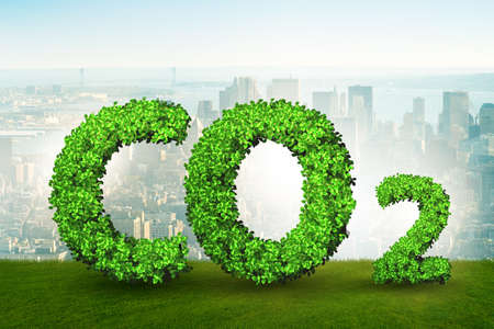 Greenhouse concept with CO2 gas - 3d rendering