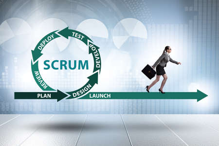 Businesswoman in agile methods conceptの写真素材