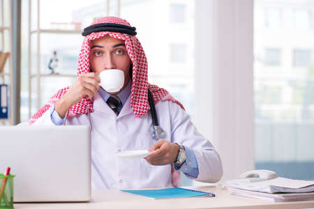 Arab doctor working in the clinicの写真素材