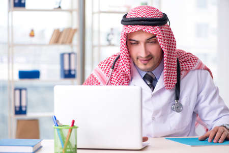 Arab doctor working in the clinicの写真素材