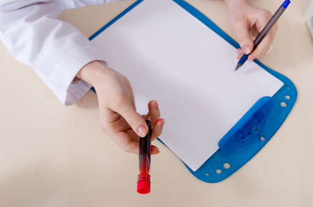 Young female chemist working in the labの写真素材