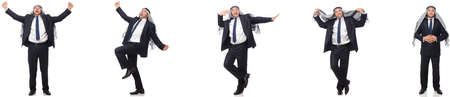 Arab businessman in suit isolated on whiteの写真素材