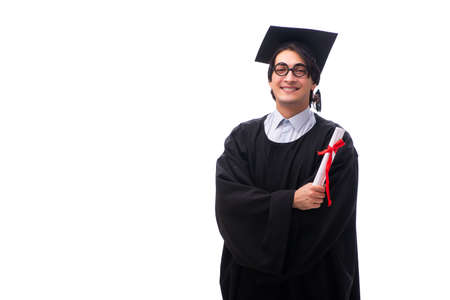 Young handsome man graduating from universityの写真素材