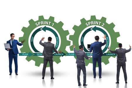 Businessman in agile methods concept