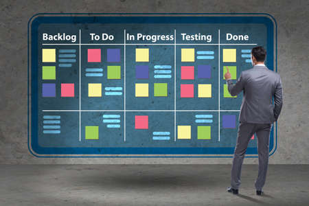 Businessman in agile methods concept